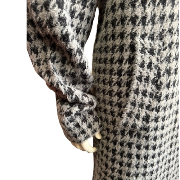 MAX STUDIO houndstooth long cardigan sweater fuzzy eyelash knit women’s size XL - Picture 8 of 16